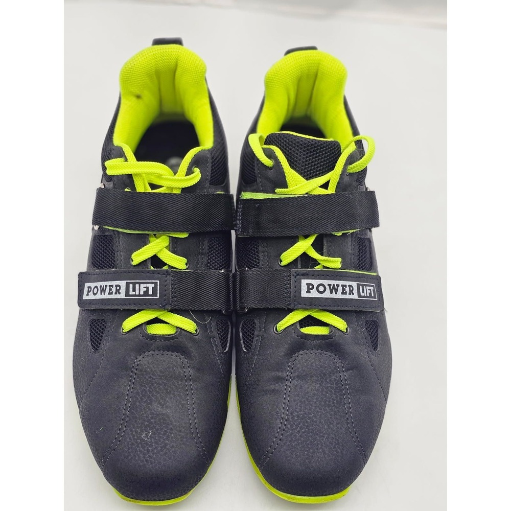 Sabo Powerlift Weightlifting Shoes Men 45 Black Lime Good Dual Strap PL21-03